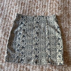 Free people blue and white floral mini skirt
